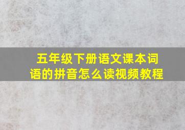 五年级下册语文课本词语的拼音怎么读视频教程