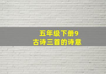 五年级下册9古诗三首的诗意