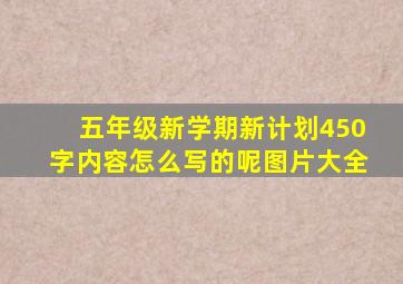 五年级新学期新计划450字内容怎么写的呢图片大全