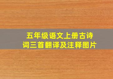 五年级语文上册古诗词三首翻译及注释图片