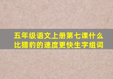 五年级语文上册第七课什么比猎豹的速度更快生字组词