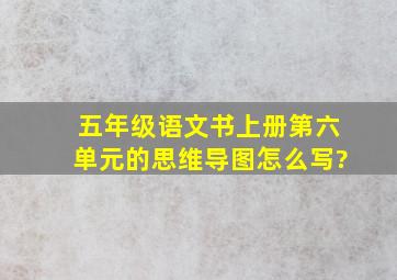 五年级语文书上册第六单元的思维导图怎么写?