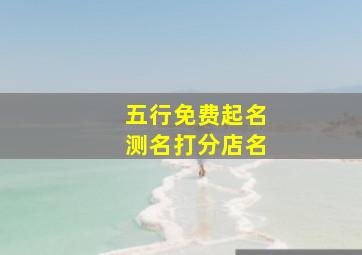 五行免费起名测名打分店名