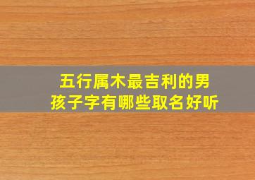 五行属木最吉利的男孩子字有哪些取名好听