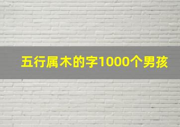 五行属木的字1000个男孩