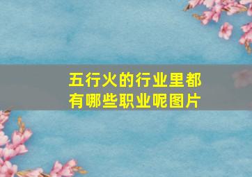 五行火的行业里都有哪些职业呢图片