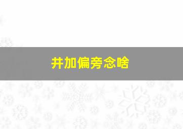 井加偏旁念啥