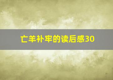 亡羊补牢的读后感30