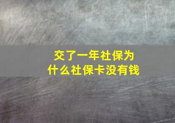 交了一年社保为什么社保卡没有钱