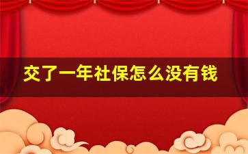 交了一年社保怎么没有钱