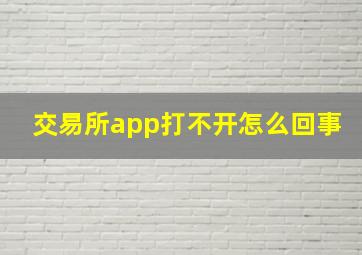 交易所app打不开怎么回事