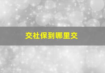 交社保到哪里交