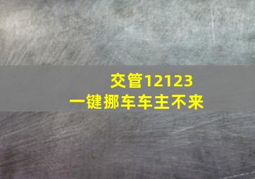 交管12123一键挪车车主不来