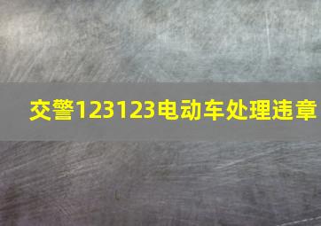 交警123123电动车处理违章