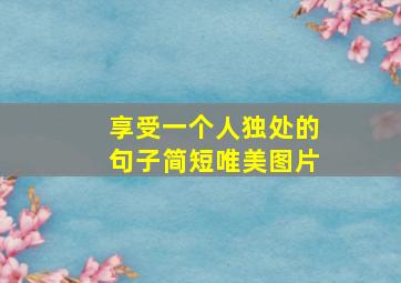 享受一个人独处的句子简短唯美图片