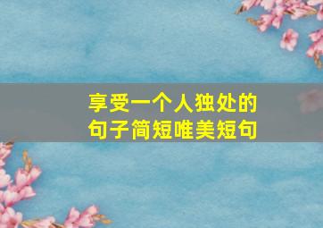 享受一个人独处的句子简短唯美短句