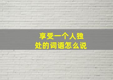 享受一个人独处的词语怎么说