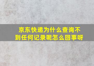 京东快递为什么查询不到任何记录呢怎么回事呀