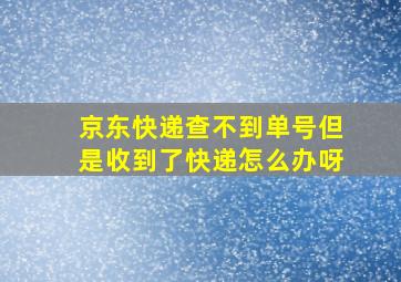 京东快递查不到单号但是收到了快递怎么办呀