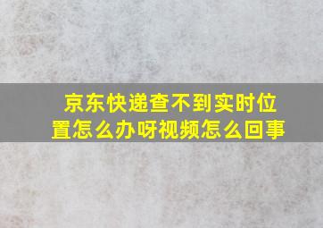 京东快递查不到实时位置怎么办呀视频怎么回事