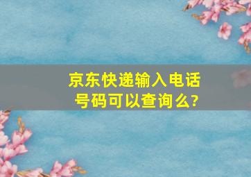 京东快递输入电话号码可以查询么?