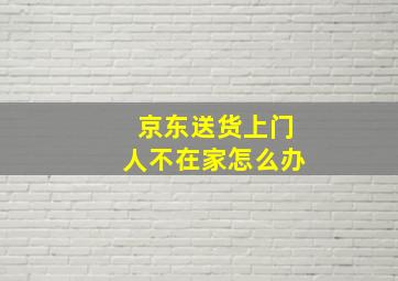 京东送货上门人不在家怎么办