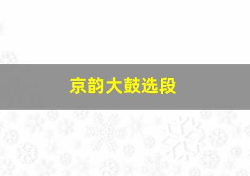 京韵大鼓选段