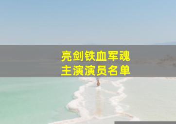 亮剑铁血军魂主演演员名单