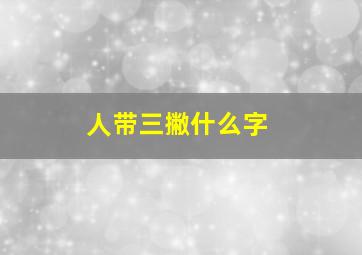 人带三撇什么字