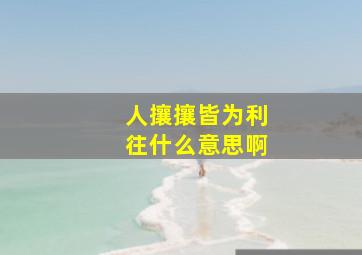 人攘攘皆为利往什么意思啊