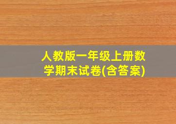 人教版一年级上册数学期末试卷(含答案)