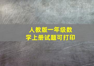 人教版一年级数学上册试题可打印