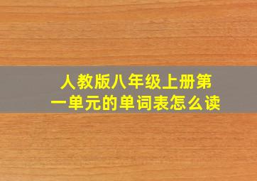 人教版八年级上册第一单元的单词表怎么读