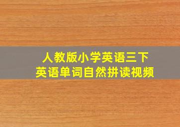 人教版小学英语三下英语单词自然拼读视频