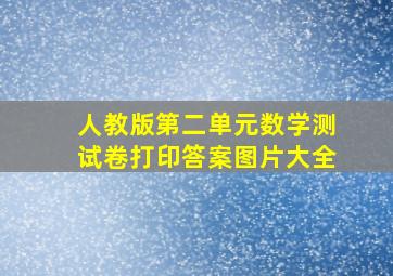 人教版第二单元数学测试卷打印答案图片大全