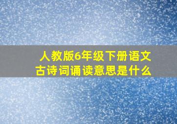 人教版6年级下册语文古诗词诵读意思是什么