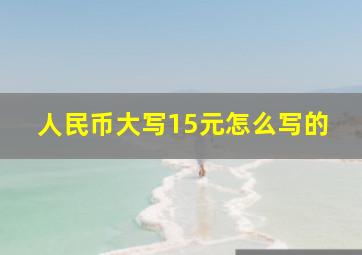 人民币大写15元怎么写的