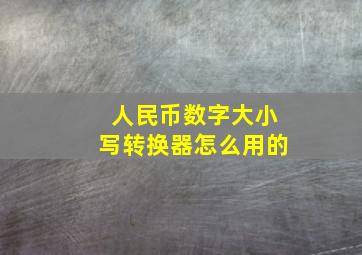 人民币数字大小写转换器怎么用的