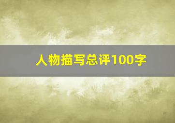 人物描写总评100字