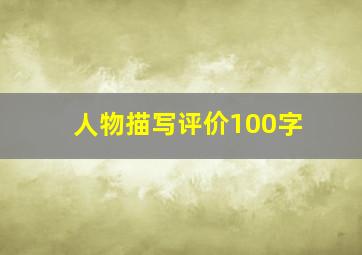 人物描写评价100字