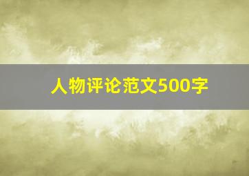 人物评论范文500字