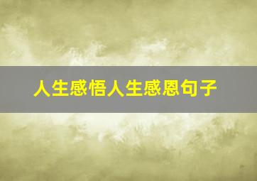 人生感悟人生感恩句子