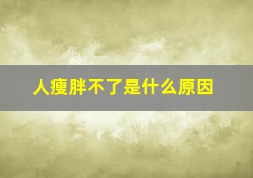 人瘦胖不了是什么原因