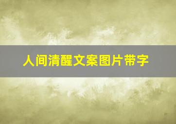 人间清醒文案图片带字