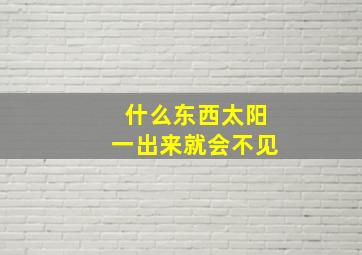 什么东西太阳一出来就会不见