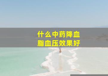 什么中药降血脂血压效果好