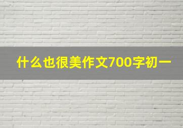 什么也很美作文700字初一