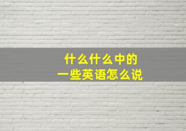 什么什么中的一些英语怎么说