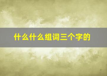 什么什么组词三个字的