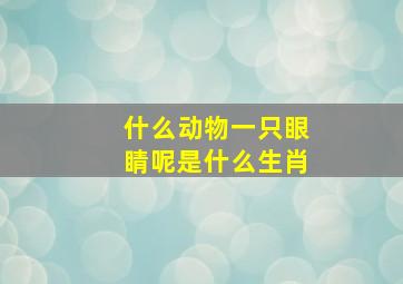 什么动物一只眼睛呢是什么生肖